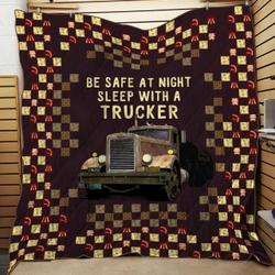 Be Safe At Night Sleep With An Trucker DHCDHC NT2410 Quilt Blanket and Home Decor