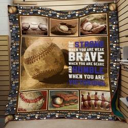Be Strong Baseball Quilt Blanket  Quilt and Home Decor
