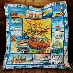 Beach Forever Chasing The Sun Quilt Blanket Great Customized Blanket Gifts For Birthday Christmas Thanksgiving and Home Decor