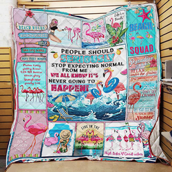 Beach People Should Seriously Stop Expecting Normal From Me We All Know ItS Never Going To Happen Quilt Blanket Great Customized Blanket Gifts For Birthday Christmas Thanksgiving and Home Decor