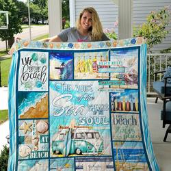 Beach The Voice Of The Sea Speaks To The Soul Quilt Blanket Great Customized Blanket Gifts For Birthday Christmas Thanksgiving and Home Decor