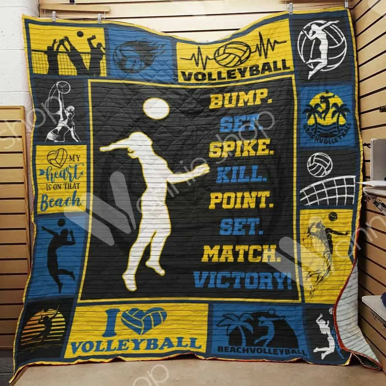 Beach Volleyball Ee11525 Quilt Inkp0108 and Home Decor