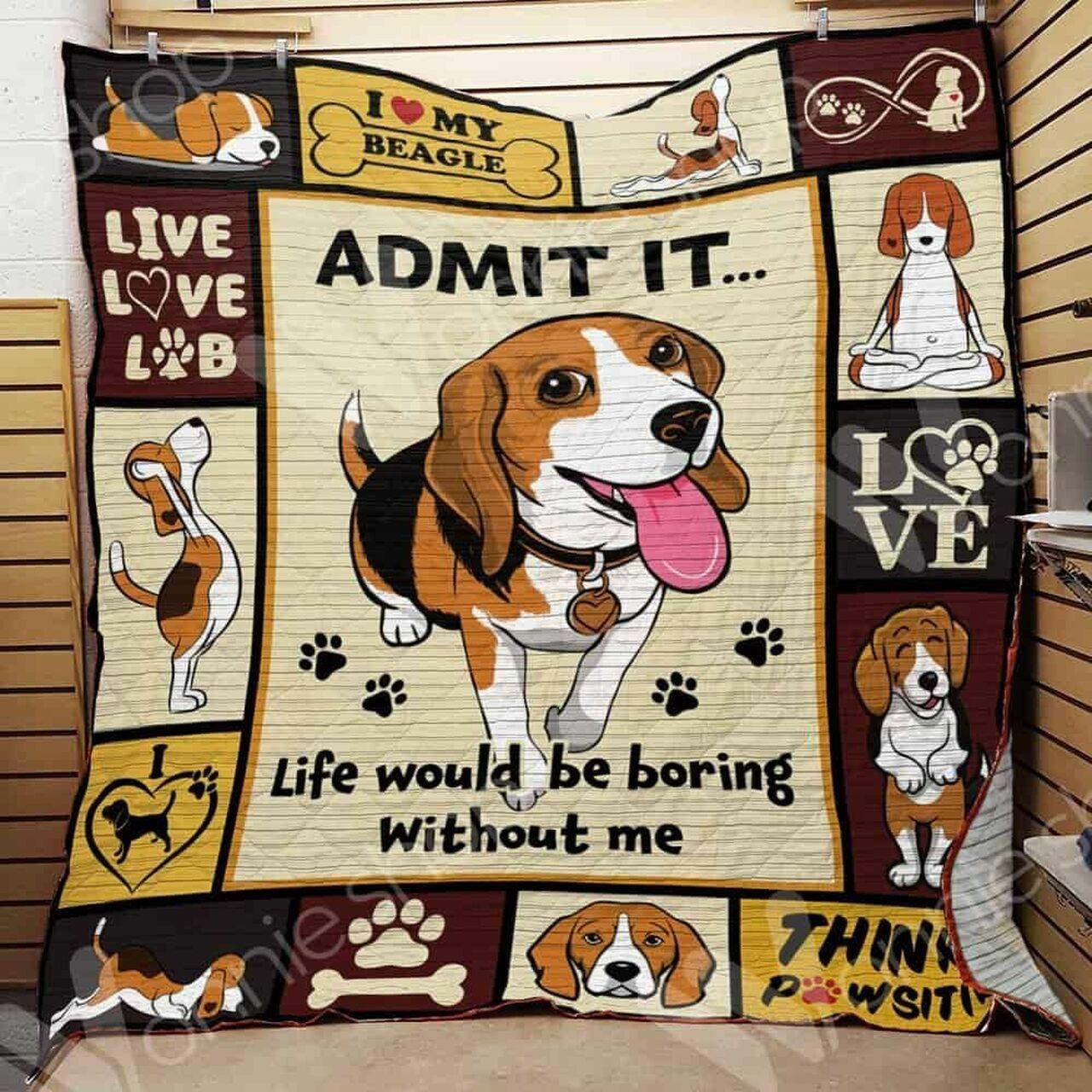 Beagle Admit It Quilt Upv and Home Decor