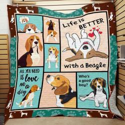 Beagle Dog Quilt Blanket ABC07111711 and Home Decor