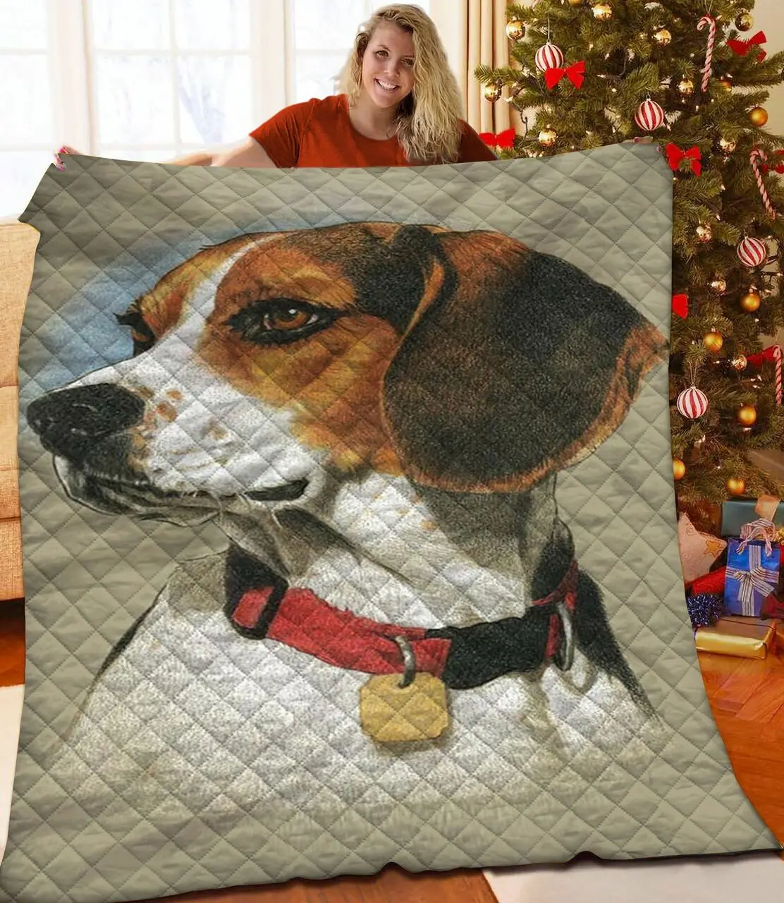 Beagle Jfj Quilt Gd and Home Decor