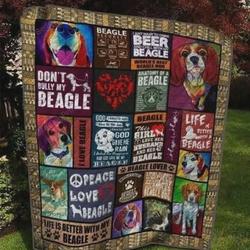 Beagle Life Is Better With My Beagle Quilt Blanket Great Customized Blanket Gifts For Birthday Christmas Thanksgiving Perfect Gift For Beagle Lovers and Home Decor