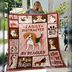 Beagle Love V2 3D Customized Quilt and Home Decor