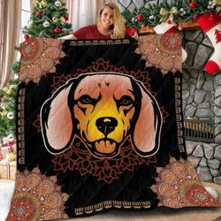 Beagle Mandala Love 3D Customized Quilt and Home Decor