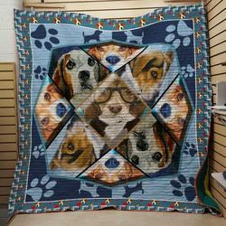 Beagle Wears Glass Quilt and Home Decor