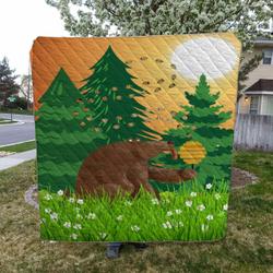Bear HVT140804 Quilt Blanket Sleepy and Home Decor