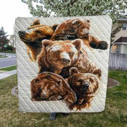 Bear HVT140805 Quilt Blanket Sleepy and Home Decor