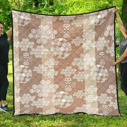 Beautiful Hexagon Japanese Pattern DHCDHC DT1910 Quilt Blanket and Home Decor