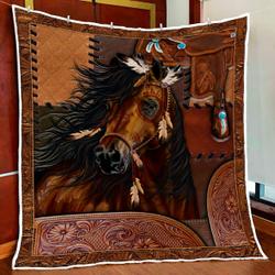 Beautiful Horse Spirit Quilt Blanket and Home Decor