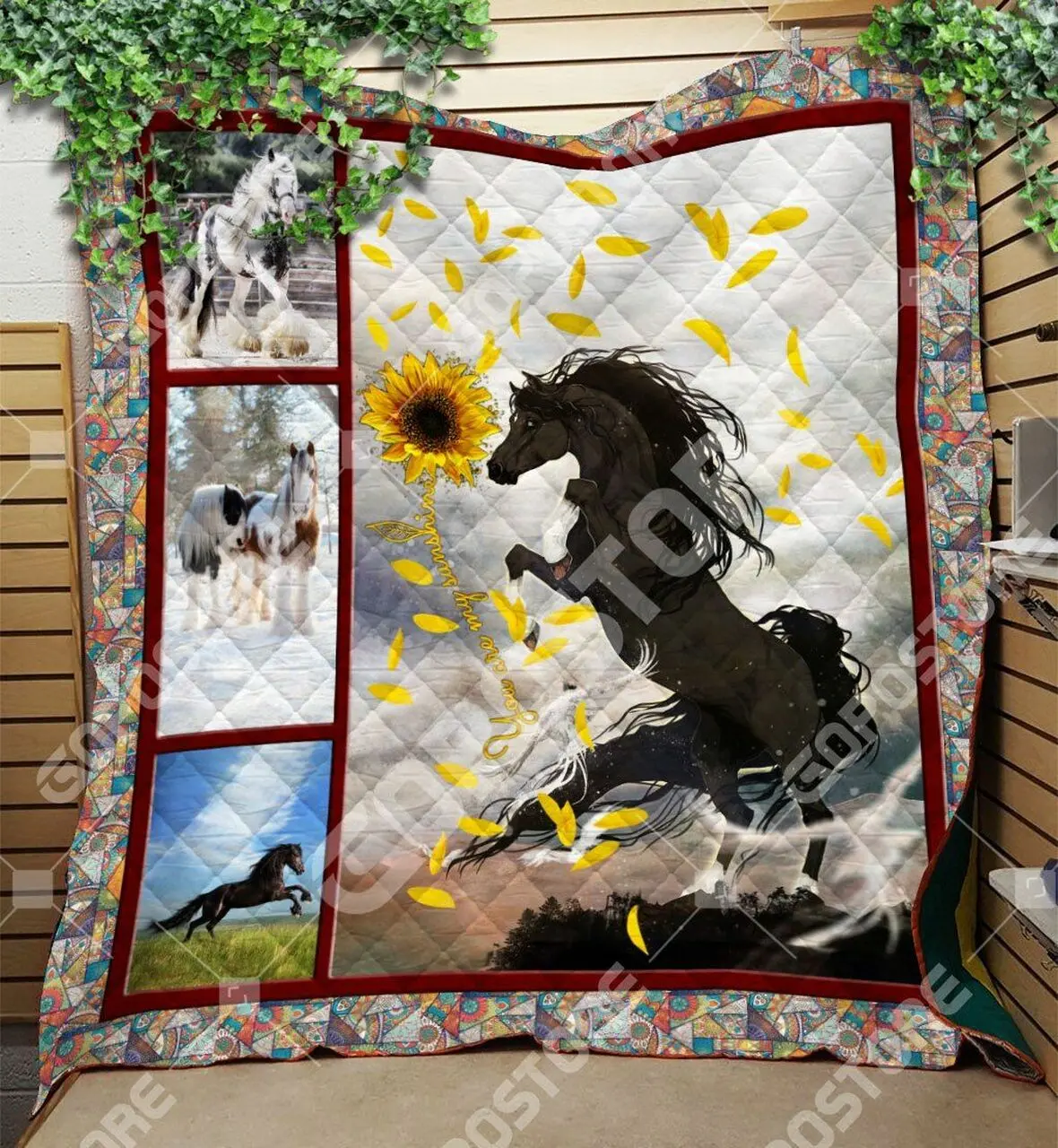 Beautiful Horses You Are My Sunshine Like 3D Personalized Customized Quilt Blanket 1267 and Home Decor