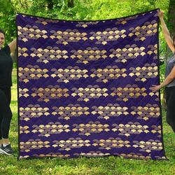 Beautiful Japanese Fan Pattern DHCDHC DT1910 Quilt Blanket and Home Decor