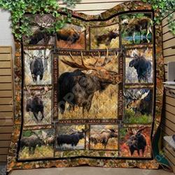 Beautiful Moose Camo Cl15110025Mdq Quilt Blanket and Home Decor