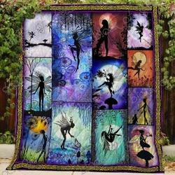 Beautiful Night Fairy Quilt Blanket Great Customized Blanket Gifts For Birthday Christmas Thanksgiving and Home Decor