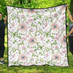 Beautiful Pink Lotus Waterlily Leaves Pattern DHCDHC DT1910 Quilt Blanket and Home Decor