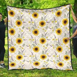 Beautiful Sunflowers Pattern DHCDHC DT1910 Quilt Blanket and Home Decor