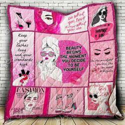 Beauty Begins The Moment You Decide To Be Yourself Blanket Kc1707 Quilt and Home Decor