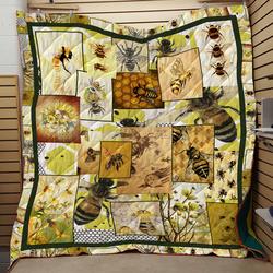 Bee 3D Personalized Customized Quilt Blanket 30 and Home Decor