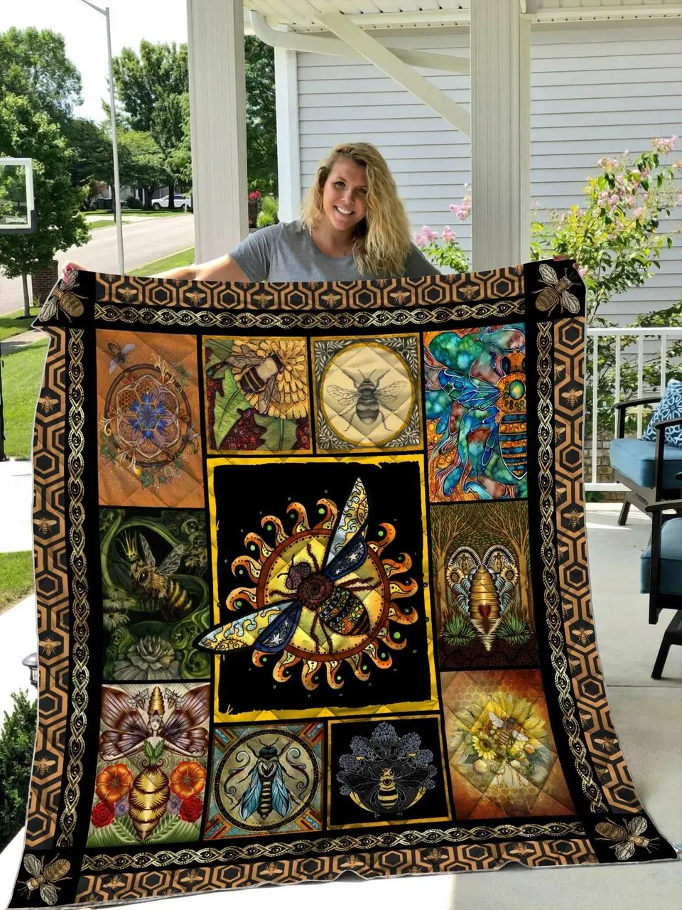 Bee Bee Brave Quilt Blanket Dhc04012033Dd and Home Decor