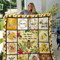 Bee Bee Humble Bee Kind Quilt Blanket Great Customized Blanket Gifts For Birthday Christmas Thanksgiving and Home Decor