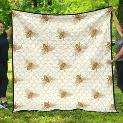 Bee Honeycomb Seadhcess Design Pattern DHCDHC DT1910 Quilt Blanket and Home Decor