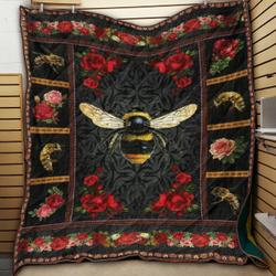 Bee In Rose JM2 NTTH011298 3D Customized Quilt and Home Decor
