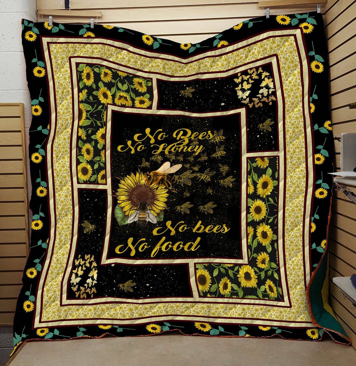Bee Lovers Sunflower 3D Personalized Customized Quilt Blanket 1351 and Home Decor