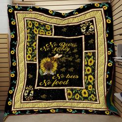 Bee Lovers Sunflower 3D Personalized Customized Quilt Blanket 1351 and Home Decor