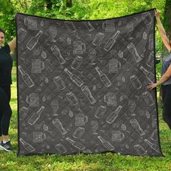 Beer Hand Drawn Pattern DHCDHC DT1910 Quilt Blanket and Home Decor