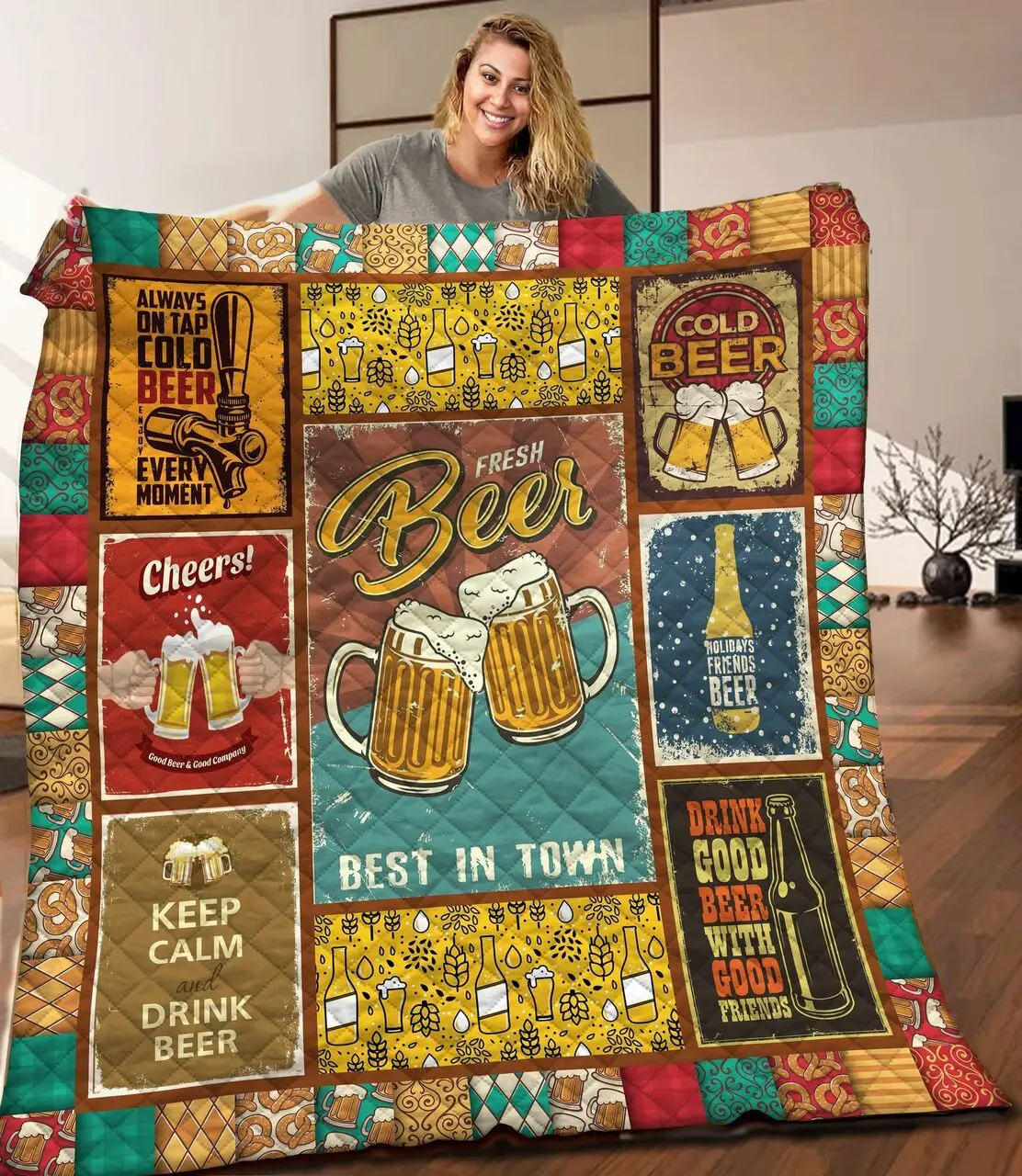 Beer Quilt Blanket C9B250301TA and Home Decor