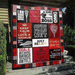 Behind Very Good Goalie Lacrosse Red Quilt Blanket Vh09  Quilt and Home Decor