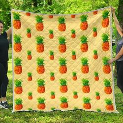 Beige Watercolor Pineapple Cl17100041Mdq Quilt Blanket and Home Decor