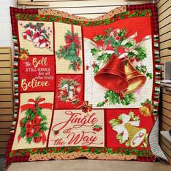 Bells Christmas Quilt Blanket and Home Decor