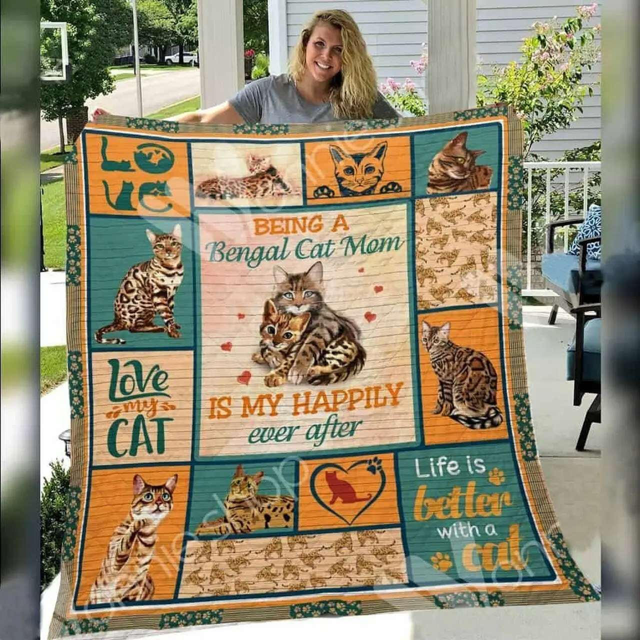 Bengal Cat Awesome O Quilt Xq and Home Decor