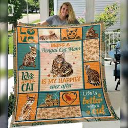 Bengal Cat Awesome O Quilt Xq and Home Decor