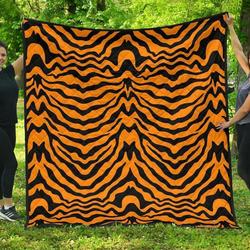 Bengal Tigers Skin Print Pattern DHCDHC DT1910 Quilt Blanket and Home Decor