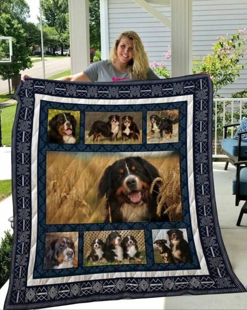 Bernese Mountain Dog 3D Customized Quilt Blanket 1919 and Home Decor