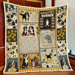 Bernese Mountain Knowledge Quilt Blanket and Home Decor