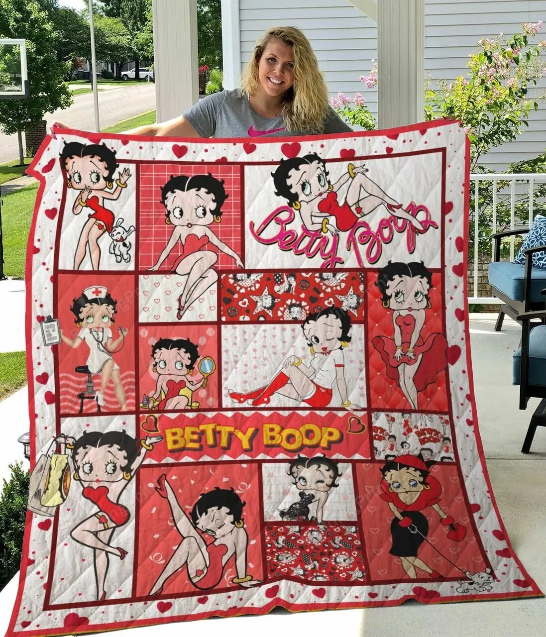 Betty Boop Cartoon Quilt Blanket - Best Gifts For Fans, Birthdays and Home Decor