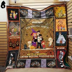 Beware The Wicked Witch Family Blanket Th1909 Quilt and Home Decor