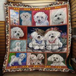 Bichon Frise Dogs Quilt Blanket A177 and Home Decor