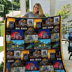 Big Rigs Quilt Blanket Great Customized Blanket Gifts For Birthday Christmas Thanksgiving and Home Decor
