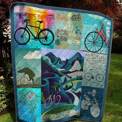 Bike Quilt Blanket and Home Decor