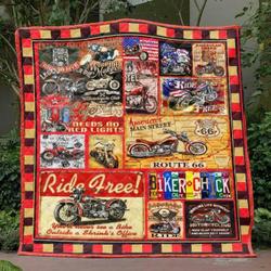 Biker Chick Quilt Blanket Bn14  Quilt and Home Decor