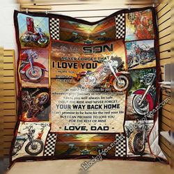 Biker Son My Wonderful 3D Customized Quilt and Home Decor