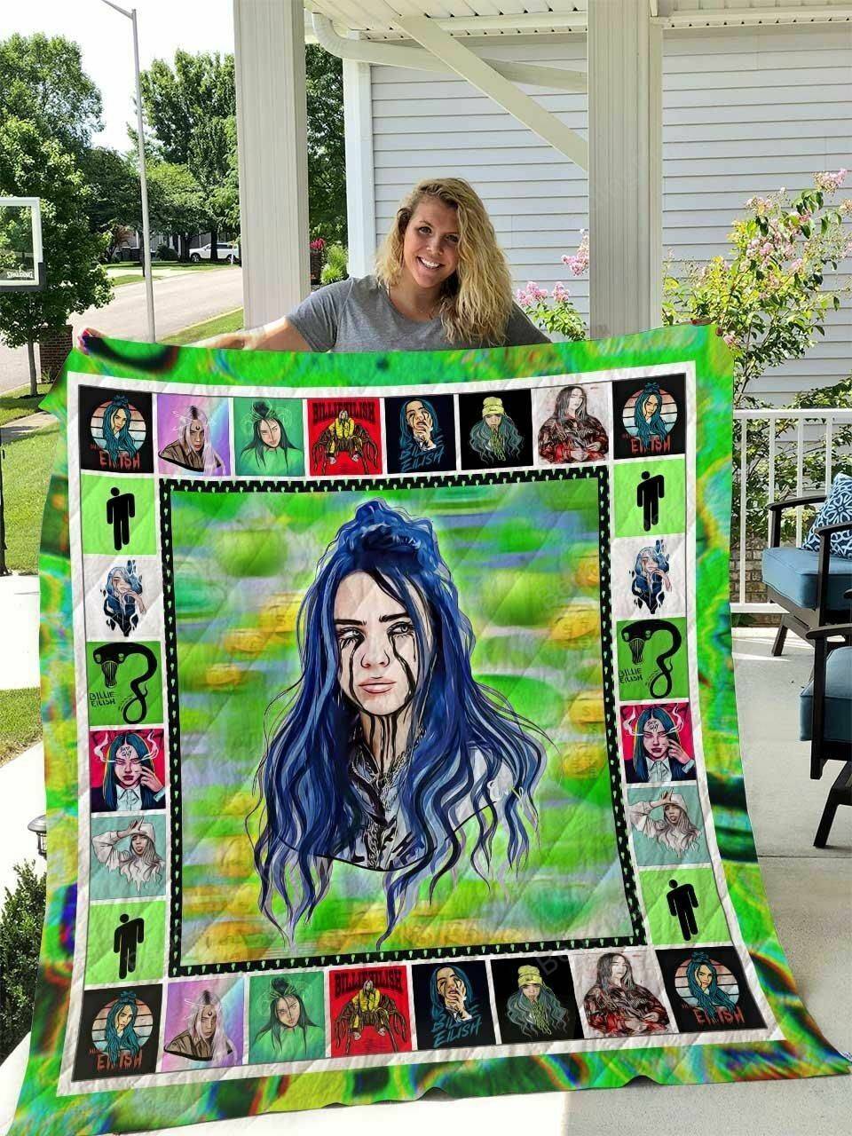 Billie Eilish All Season Plus Size Quilt Blanket and Home Decor