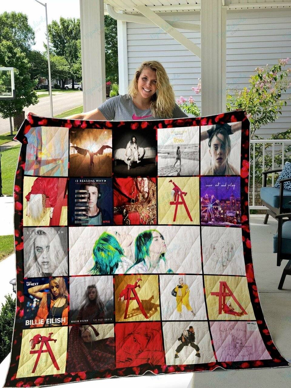 Billie Elish Quilt Blanket and Home Decor